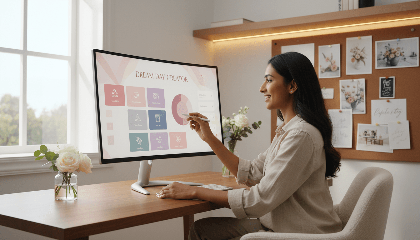 Event planner consulting with client about birthday party plans